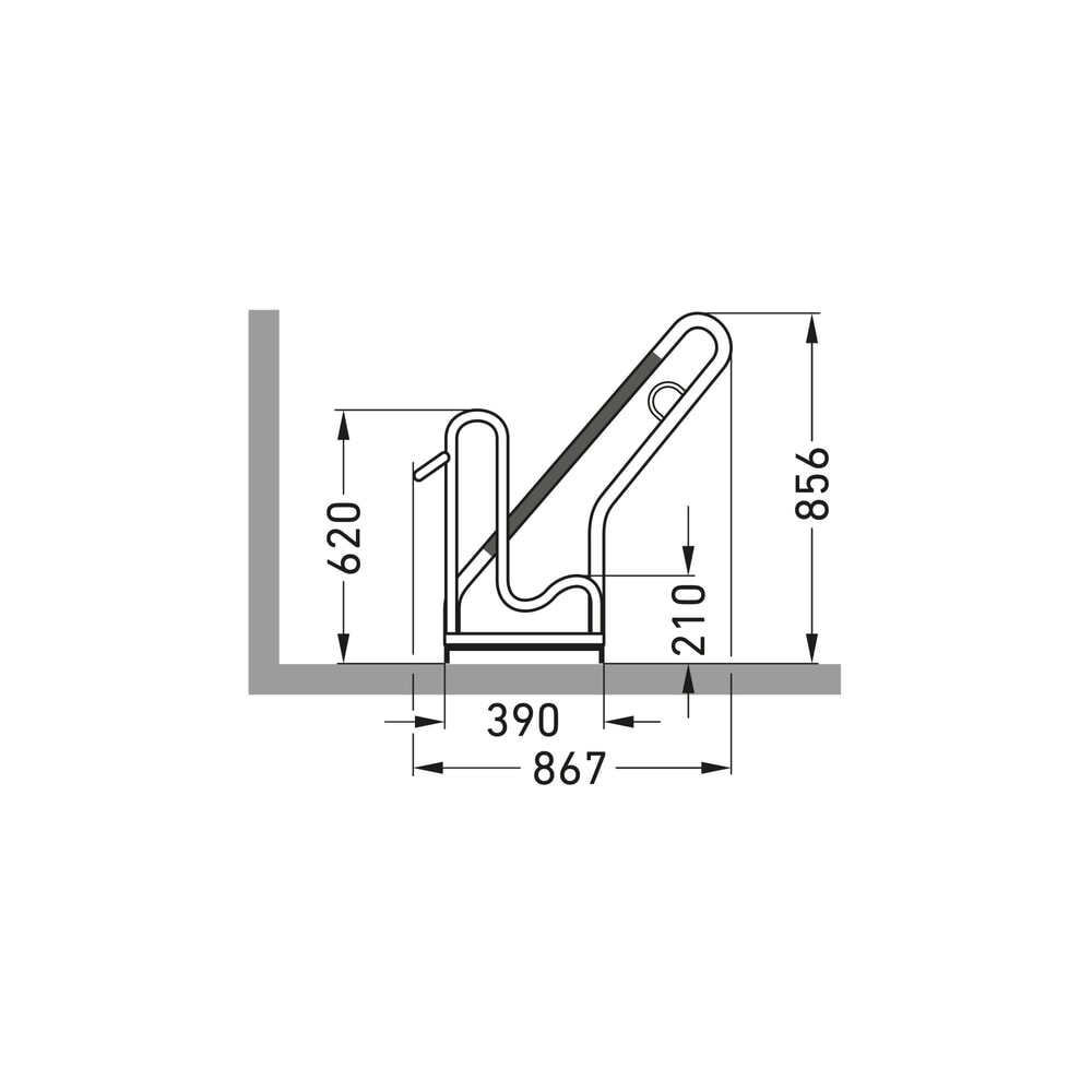 Produktabbildung Nr. 7: Parc à vélos wsm® 4801 XXBF, unilatéral, 1 place, position basse