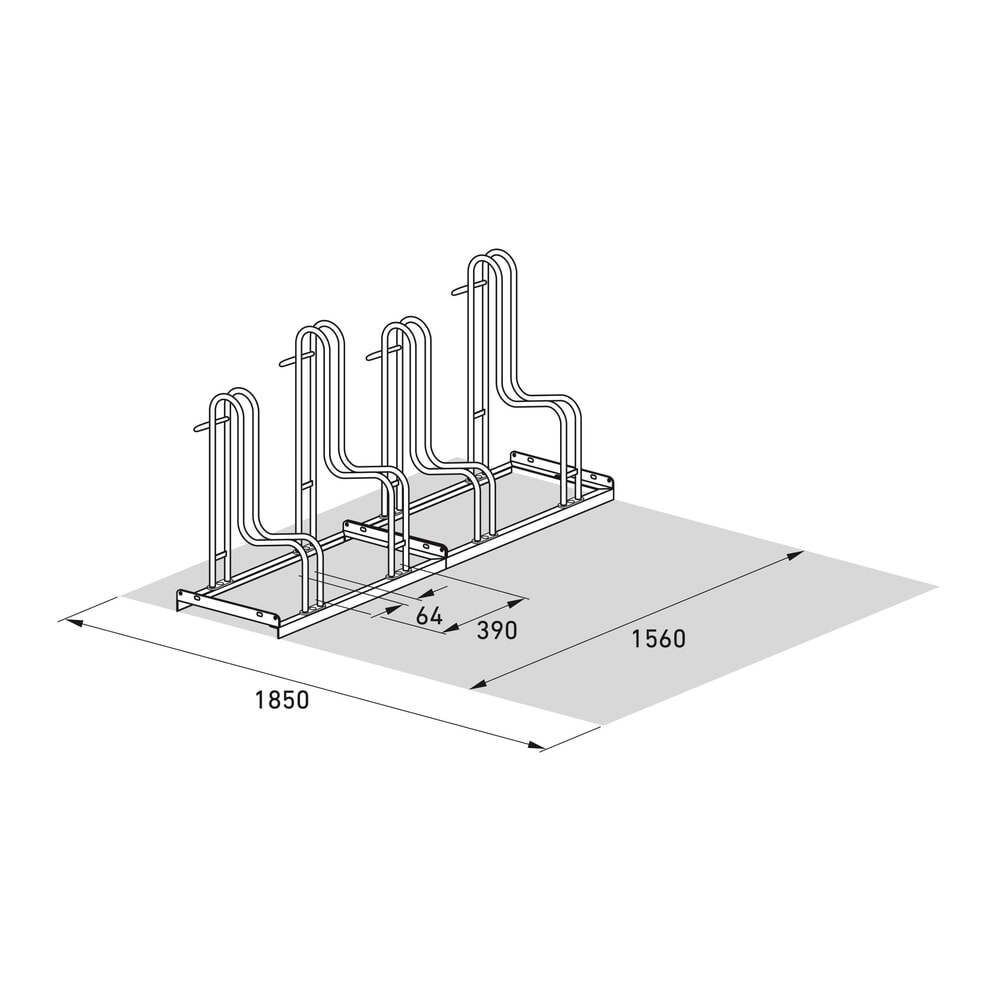 Produktabbildung Nr. 7: Range-vélo wsm® 4000 BR, unilatéral, galvanisé à chaud, écart entre les roues 390 mm, 4 places