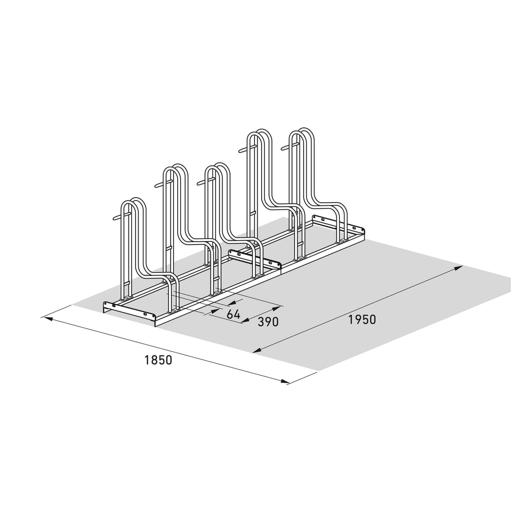Produktabbildung Nr. 7: Range-vélo wsm® 4000 BR, unilatéral, galvanisé à chaud, écart entre les roues 390 mm, 5 places