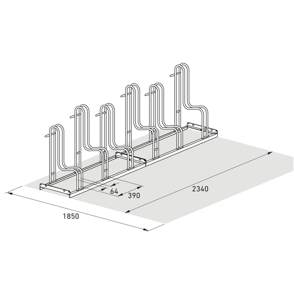 Produktabbildung Nr. 7: Range-vélo wsm® 4000 BR, unilatéral, galvanisé à chaud, écart entre les roues 390 mm, 6 places