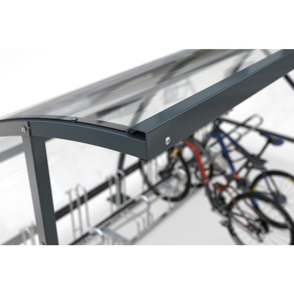 Produktabbildung Nr. 5: Abri wsm® BAMBERG en arc de cercle, largeur 16 450 mm, gris-blanc