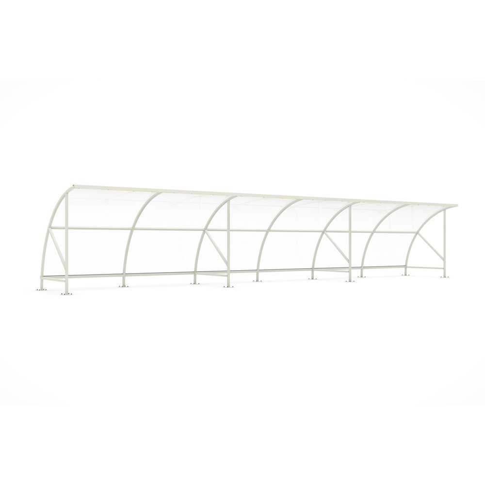 Illustration du produit: Abri wsm® BAMBERG en arc de cercle, largeur 12 350 mm, gris-blanc