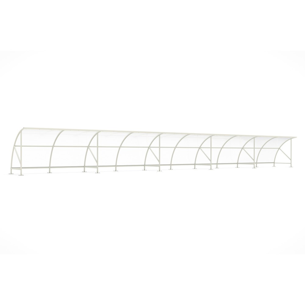 Illustration du produit: Abri wsm® BAMBERG en arc de cercle, largeur 20 550 mm, gris-blanc
