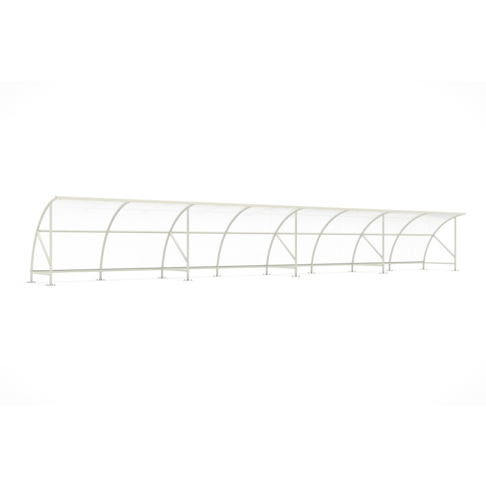Illustration du produit: Abri wsm® BAMBERG en arc de cercle, largeur 16 450 mm, gris-blanc