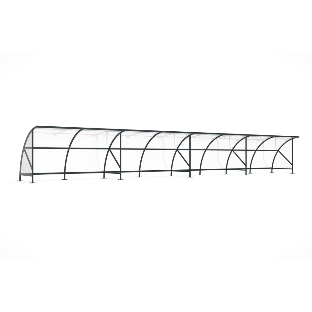 Illustration du produit: Abri wsm® BAMBERG en arc de cercle, largeur 16 450 mm, gris anthracite