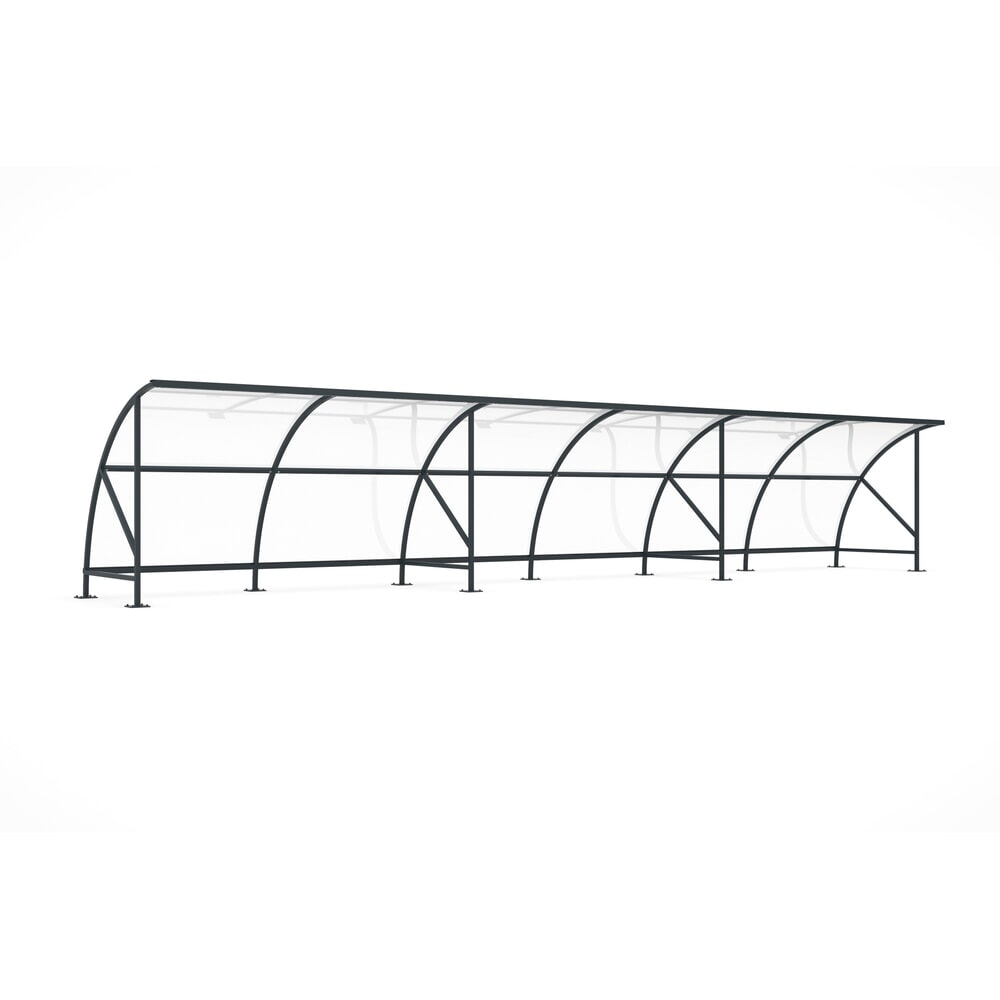 Illustration du produit: Abri wsm® BAMBERG en arc de cercle, largeur 12 350 mm, gris anthracite