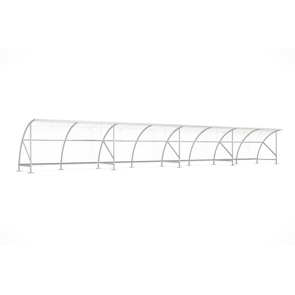 Illustration du produit: Abri wsm® BAMBERG en arc de cercle, largeur 16 450 mm, galvanisé à chaud