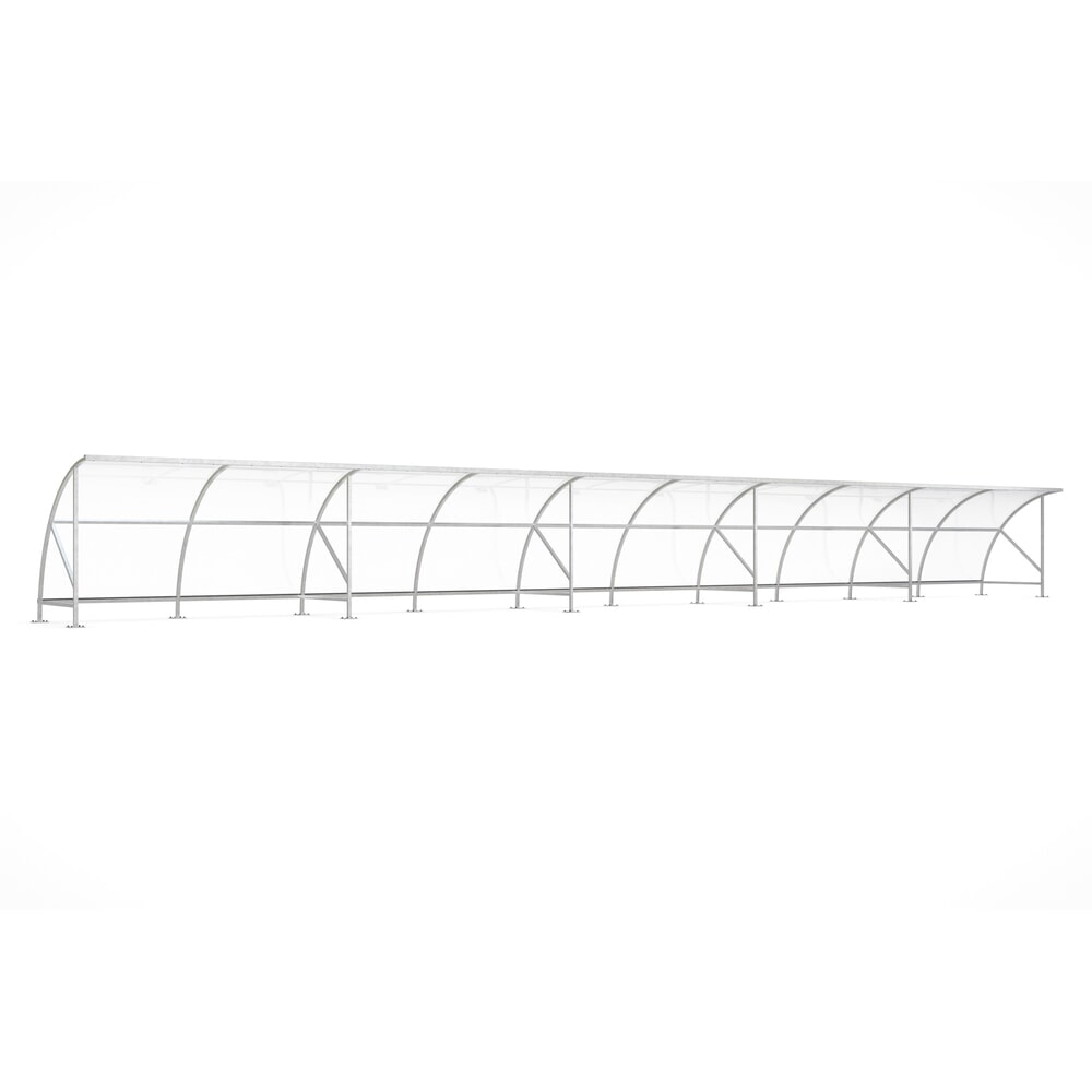 Illustration du produit: Abri wsm® BAMBERG en arc de cercle, largeur 20 550 mm, galvanisé à chaud