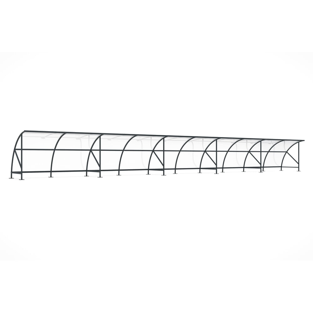 Illustration du produit: Abri wsm® BAMBERG en arc de cercle, largeur 20 550 mm, gris anthracite