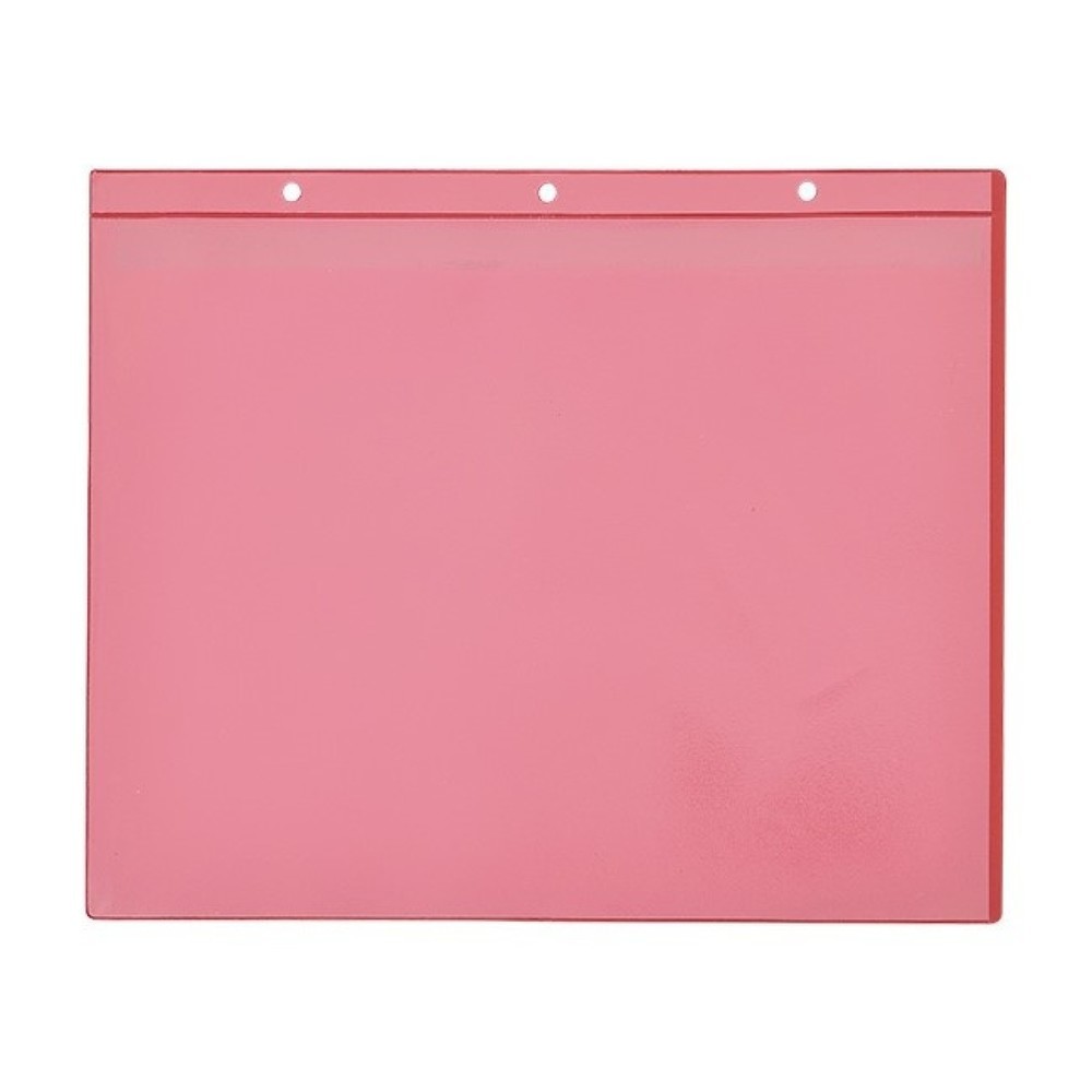 Produktabbildung Nr. 1: Zichthoezen met magneetstroken, A4 liggend, opening opzij, 50 stuks/VE, rood