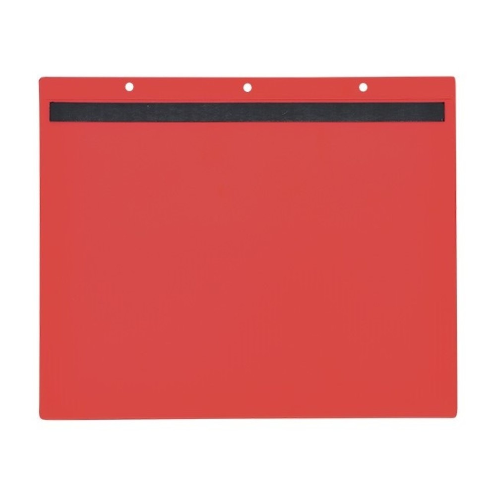 Produktabbildung Nr. 2: Zichthoezen met magneetstroken, A4 liggend, opening opzij, 50 stuks/VE, rood