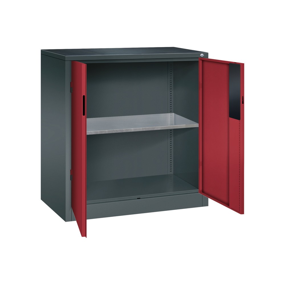 Produktabbildung Nr. 5: Zwaarlastkast met opensl. deuren, cap. 700 kg, 100x93x50cm, antracietgrijs, robijnrood