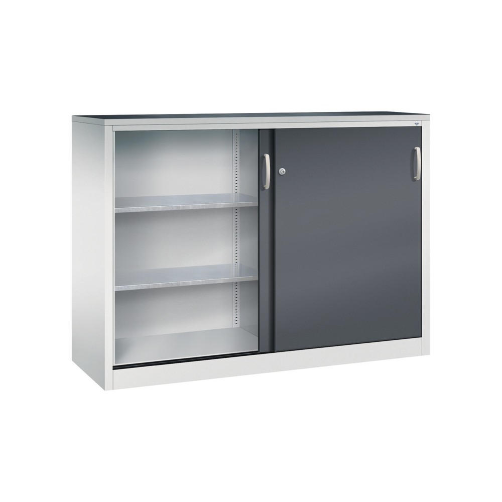 Produktabbildung Nr. 3: Zwarelast-schuifdeurenkast C+P, hxbxd 1.200 x 1.600 x 500 mm, lichtgrijs, zwartgrijs